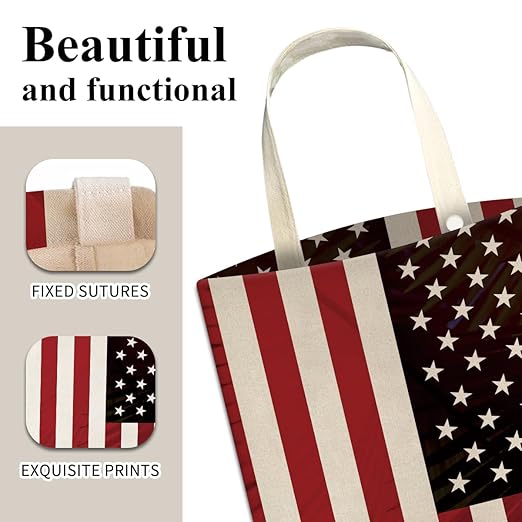 Car Trash Can, Cute Car Trash Bag, Hanging Car Organizer and Storage Bag, Trash Bin for Car Accessories, Vehicle, Travelling, Camping Retro American Flag