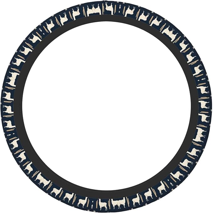 Llamas Pattern Car Steering Wheel Cover, 15 Inch Steering Wheel Cover Stylish Decor for Most Cars