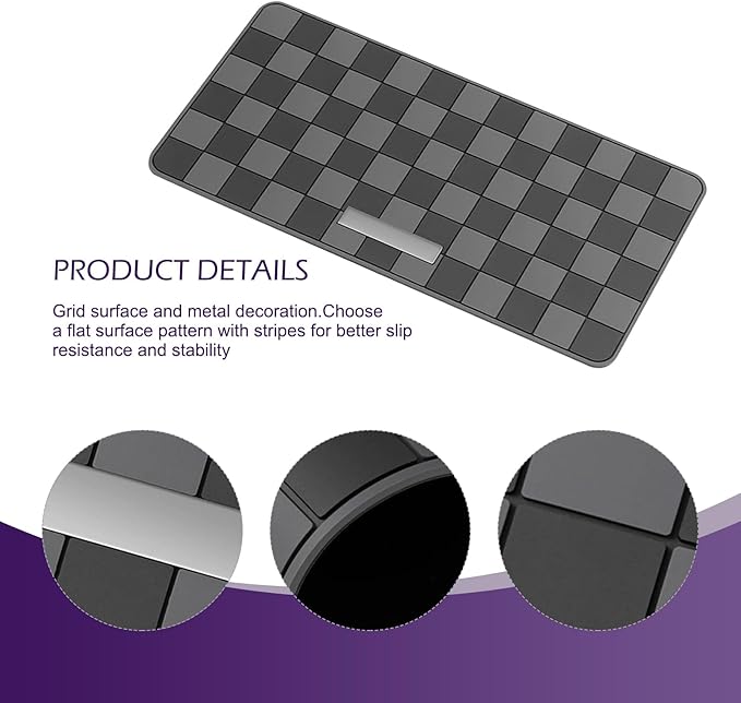 1 PC Car Dashboard Non-slip Mat, High Temperature Resistant Mesh Dash Mat, Multifunctional Center Console Storage Mat, Universal Dashboard Accessories, for Most Cars, Trucks, SUVs (Gray)