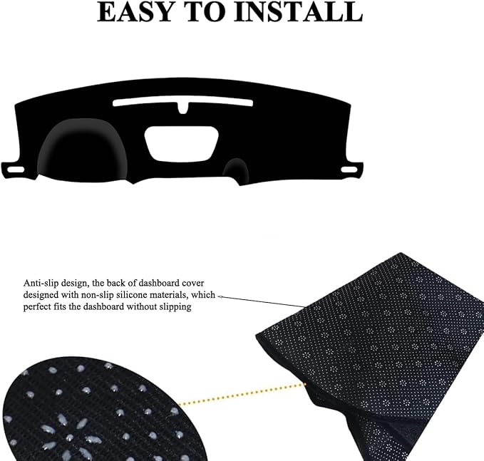 Dashboard Cover Dash Mat Compatible with 2019-2022 Chevy Chevrolet Silverado/GMC Sierra 1500 2500HD 3500HD (Black)