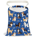 Various Dogs Print Car Trash Bag Hanging Garbage Bag with Snap Buttons Car-Back Seat Trash Storage Portable Dustbin for Car Interior Accessories Travel Camping