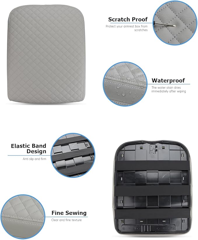 INTGET Center Console Cover for 2002-2012 Dodge Ram 1500 2500 3500 Accessories Interior Middle Armrest Arm Rest ST, SLT, Laramie, Sport, TRX4 Cushion Pad Protector(Fit for Jump Seat Console)