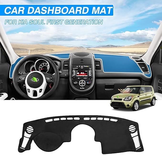 CARTIST Soul Dash Cover-Dashboard Cover for 2010 2011 2012 2013 Kia Soul No Glare Pad Dash Mat for Soul Interior Accessories[Non-Slip and Sun Protection]