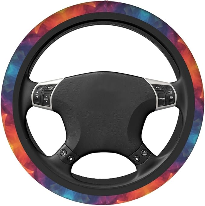 15 Inch Universal Protective Cover, Soft Breathable Durable Accessories Full Surround Sports Car, Cone Gradient Car Steering Wheel Cover