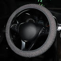 15 Inch Soft Dot Plush Steering Wheel Cover Anti-Slip Comfortable Winter Grip Universal Fit for Most Car Truck Vehicle SUV (Gray)