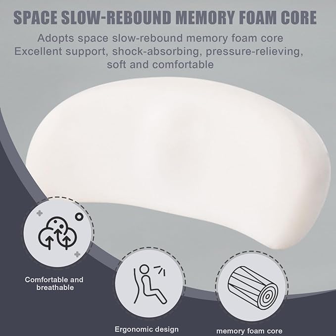 Car Seat Cushion, Memory Foam Vehicle Driver Seat Support Pillow for Back Pain Relief, Comfortable Lumbar Pillow for Driving, Office Chair, Wheelchair, Universal for SUV, Truck, RV (Dark Gray)
