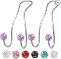 MTGOCHA Bling Purse Hook for Car Headrest, Upgraded Cute Car Seat Hooks for Bag Handbag, Durable Stainless Auto Purse Hanger Holder 2 Pack, Light Purple