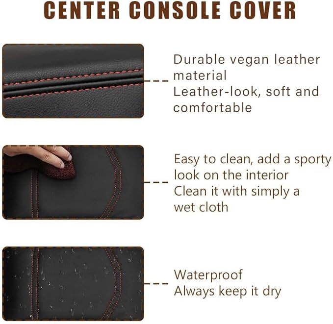 Muslogy Center Console Armrest Cover Compatible with Ford Maverick XL XLT Lariat 2022-2025 Accessories Cushion Pad Armrest Lid Protector Prevent Pets Scratches Regular Thick(Black)