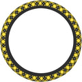 Thickened Elastic Steering Wheel Cover, Barclay Clan Tartan Yellow and Black Plaid Ultra, Soft, Breathable, Fit for Cars, SUVs, Trucks, Stylish Comfortable Grip