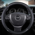 KAFEEK 16 inch Classic Carbon Fiber Steering Wheel Cover Compatible with F150 F250 F350 Ram 4Runner Tacoma Tundra Range Rover, Breathable Microfiber Leather, Black