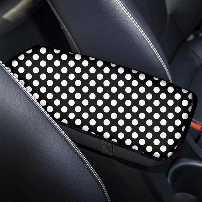 Auto Center Console Pad Neoprene Car Armrest Seat Box Cover Protector Universal Fit, Black Wave Spot