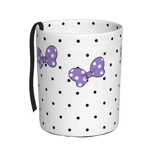 Cute White Polka Dot Purple Bow Car Trash Can Garbage Cans Foldable,Small Hanging Car Organizer Storage Bag Leak Proof, Auto Back Seat Trash Bin Universal for Truck, SUV, Outdoor Travel
