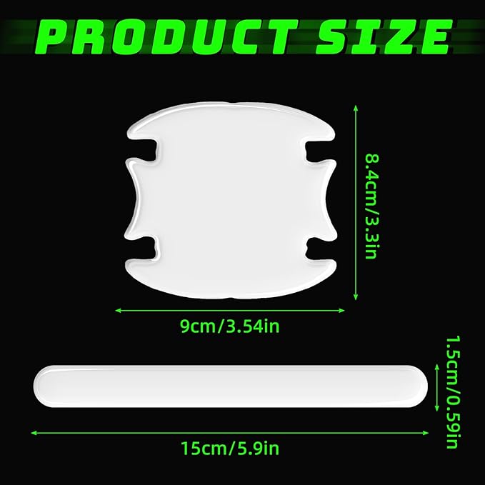 8pcs Transparent Car Door Handle Scratch Protectors, Rearview Bumper Trim Guard Stickers Protection Pads for Most Car Trucks SUVs Handles