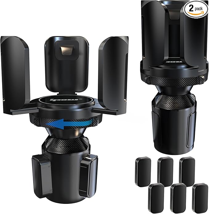 IPOW 2Pack Car Cup Holder Expander with Adjustable Holder & Base, Compatible with Yeti Ramblers, Hydro Flasks Most Coffee Mugs Bottles & Cups