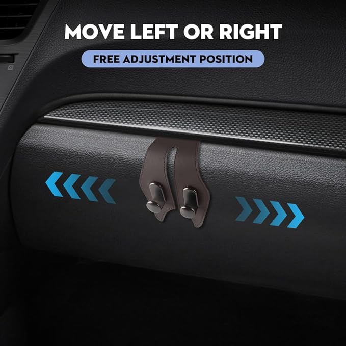 NHHEO Car Hook for Co-Pilot Glovebox, Universal Vehicle Glove Box Organizer for Umbrella Handbag Coat(Brown)