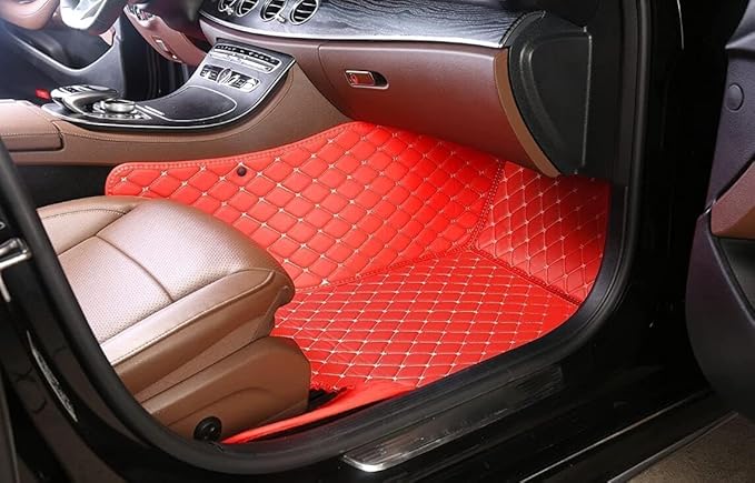 Custom Personalized Floor Mats for Cars，Luxury Full Coverage All Weather Car Floor Mats，Anti-Slip Leather Car Mat Set ，Custom Floor Mats for 99% of Cars, Trucks & SUVs (Blue 3D)