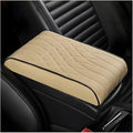 BESULEN Car Center Console Cover, Memory Foam Scratch & Wear Resistant Vehicle Armrest Storage Box Cushion Pad, Auto Interior Middle Console Protector, Universal for Sedan RV Pickup (Beige)