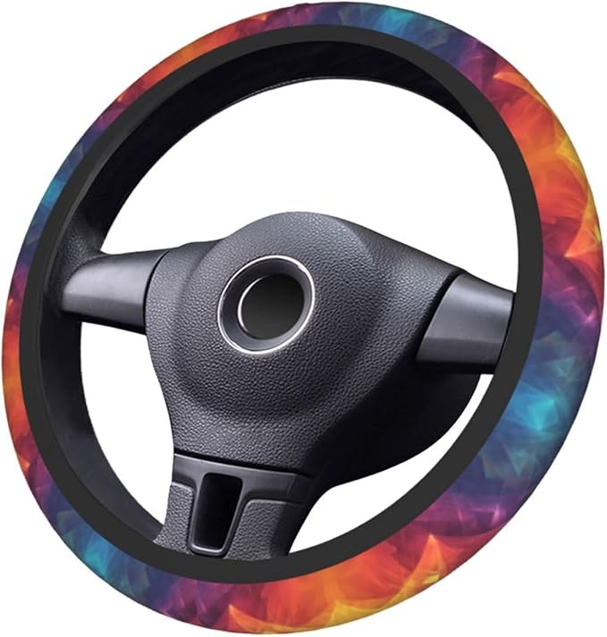 15 Inch Universal Protective Cover, Soft Breathable Durable Accessories Full Surround Sports Car, Cone Gradient Car Steering Wheel Cover