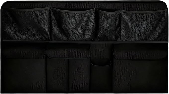 QIANKUNBAG Car Trunk Organizer, LARGE CAPACITY(41 x 20 in) Car Storage Bag with 9 Pockets, 9X Upgraded Trunk Storage Organizer for Car, SUV, Truck, Jeep，MPV- Black