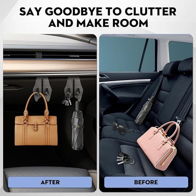 NHHEO Car Hook for Co-Pilot Glovebox, Universal Vehicle Glove Box Organizer for Umbrella Handbag Coat(Gray)
