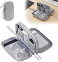 Travel Cable Organizer Pouch, 2026 Updated Cord Organizer Box, Double Layers Electronics Cable Organizer Box, All in One Cable Organizer Bag for Cable, Cord, Charger, Adapter, SD Card (Gray)