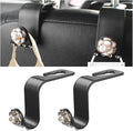 Bling Car Seat Headrest Hook, 2PCS Crystal Rhinestone Vehicle Purse Bags Holder, Diamond Automotive Interior Backseat Storage Hanger Accessories, Universal for SUV, Sedan, Truck (White)
