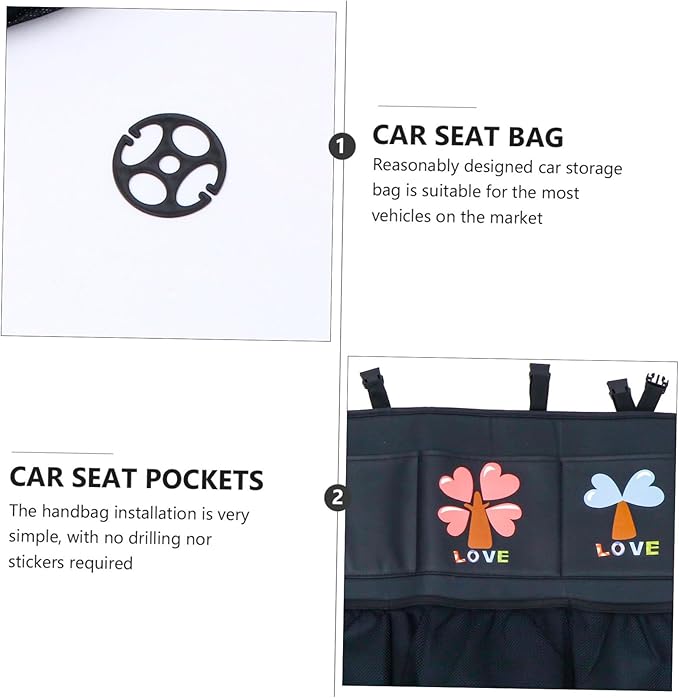 Mobestech Car Seat Hanging Organizer Bag for Storage Backseat Pouch for Purses Phones and More Stylish Leather Design for Suv Truck and Minivan Use