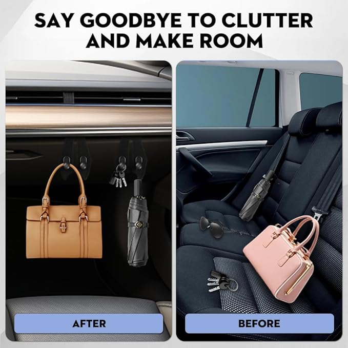NHHEO Car Hook for Co-Pilot Glovebox, Universal Vehicle Glove Box Organizer for Umbrella Handbag Coat(Black)