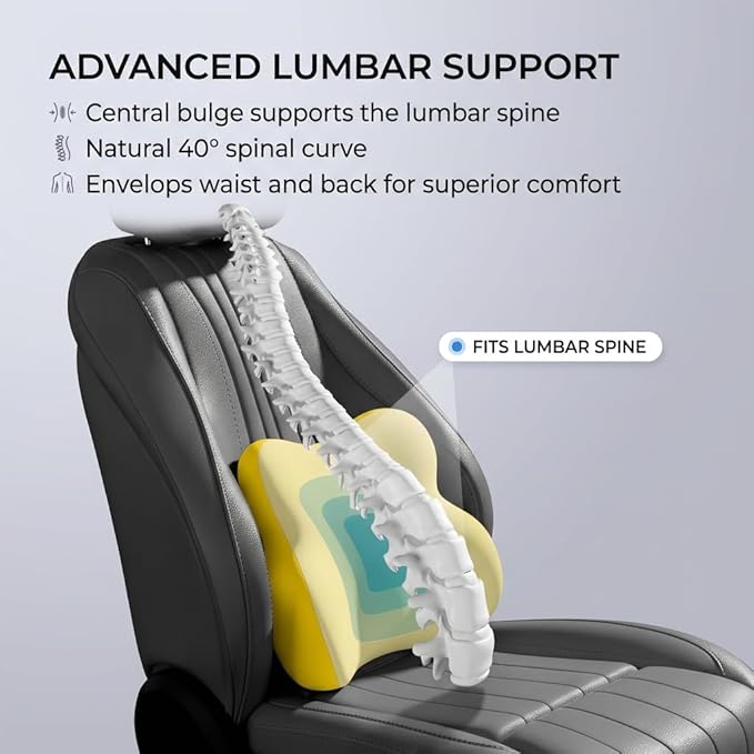Car Headrest Pillow & Lumbar for BMW 3er Compact (E36) 316g 316i 318tds 318ti 323i 1994-2000, Car Seat Neck Pillow Back Support, Breathable All-Season Automotive Seat Cushions, 2PCS