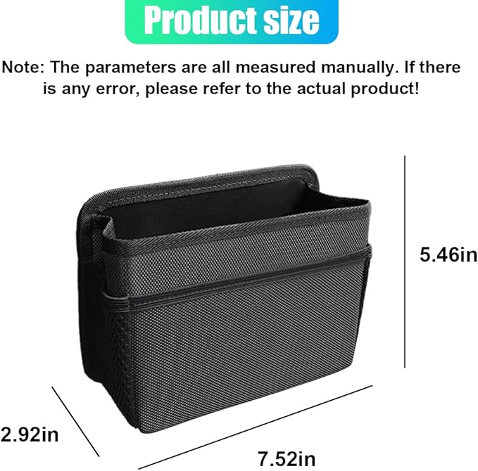 Car Trash Can, Foldable Waterproof Leather Trash Bin Garbage Organizer, Multi-Pocket Mini Hanging Storage Container, Universal Auto Interior Accessories for Cars, SUVs, Trucks (Black)