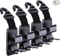 KOOPAO Car Seat Headrest Hook, 4 Pack Universal Car Storage Headrest Hanger Holder Hooks, Vehicle Strong and Durable Backseat Hanger for Handbag Purse Coat and Grocery Bag