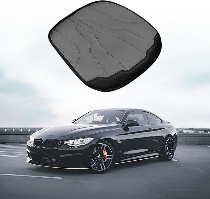 Car Seat Cushion Pad, Comfortable Foam Non-Slip Vehicle Front Seat Bottom Protector for Back Pain Relief, Breathable Automotive Chair Covers, Universal for SUV RV Truck (Grey)