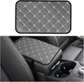 Car Center Console Cushion Pad, Comfortable PU Leather Vehicle Armrest Seat Box Cover, Waterproof Automotive Interior Arm Rest Protector Accessories, Universal Fit (Gray)