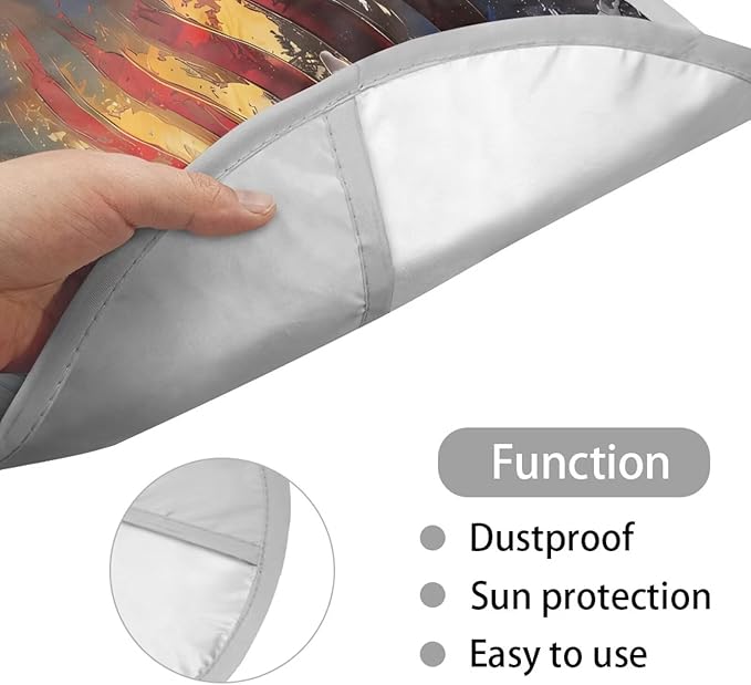 American Flag Steering Wheel Sun Shade Cover Anti-Heat Waterproof Steering Wheel Sunshade Cover 17"x17" Universal Fit, UV Rays Sun Visor Protector