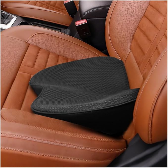 Car Seat Cushion, Memory Foam Sciatica & Lower Back Pain Relief Vehicle Chair Pillow for Driving, Breathable Automotive Seat Support Pad, Universal for SUV Sedan Truck (Black)