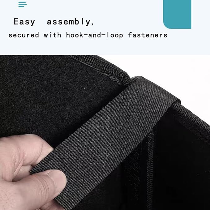 for volvo xc60 Car Trunk Organizer with Hook and Loop Fasteners Passenger footwell space, Increased Storage Space, foldable and Easy Assembly Accessories (Passenger Footwell Storage Box - Black)