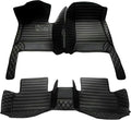 Customize Car Floor Mats for 99% Sedan SUV Sports Car All Weather Leather Full Coverage Waterproof Non-Slip Vehicle Lining Pads (All Black Splicing)