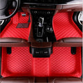 Custom Personalized Floor Mats for Cars - Luxury Full Coverage All Weather Mats, Anti-Slip Leather Mat Set, Fit for 99% of Cars, SUVs & Trucks (Red, A-Diamond)