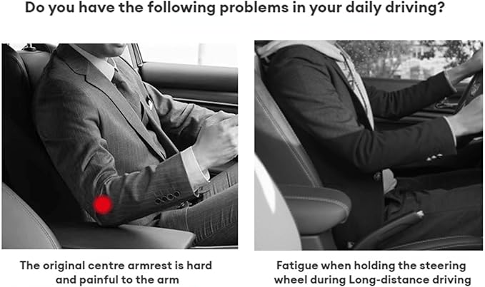 Center Console Cover Car Armrest Box Pad Leather Arm Rest Cushion with Cup Holder Mobile Phone Storage Armrest Protection Pad for Car (Pure Black, 13.58 * 8.07 * 2.95 inch)