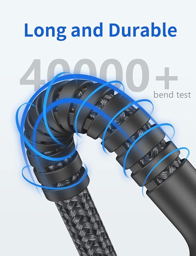 USB C to C Cable 1FT, 2Pack USB C Cable, Long Type C Fast Charging Cable Nylon Braided USBC Charger Cord Compatible with iPhone 17/16/15/Pro/Plus/Pro Max/Samsung Galaxy S23/LG and More