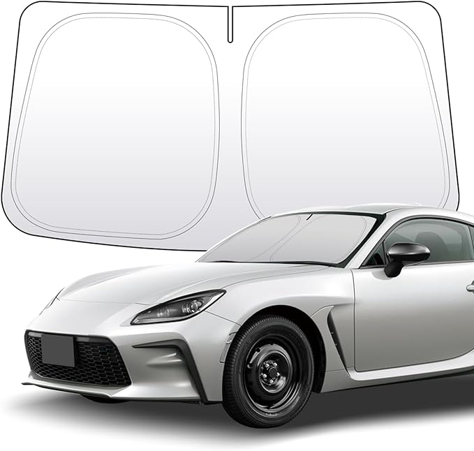 Thickened 2-Layer Front Windshield Sun Shade Compatible for Toyota ZN8 gr 86, Foldable Custom Fit Sunshade Blocks 99% Heat, Keeps Car Interior Cool (for ZN8 gr 86)