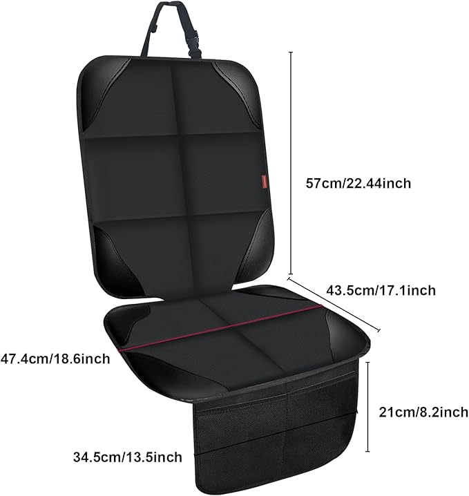 MORROLS Car Seat Protector for Child,2 Pack Car Seat Cushion,Waterproof Fabric Car Seat Covers for Non-Slip Backing Mesh Pockets for Baby,Pet,SUV, Sedan and Trunk(Black)