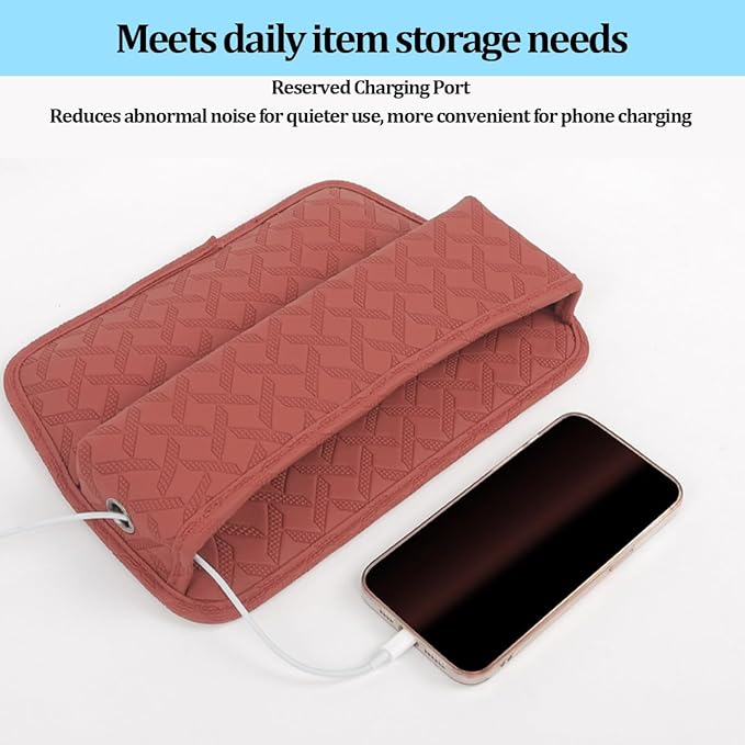 Car Seat Gap Filler Organizer, Leather Console Side Gap Filler Storage Box for Storing Phones Keys, No-Drop Automotive Seat Crevice Blocker Organizer, Universal for Truck SUV Sedan (Red)