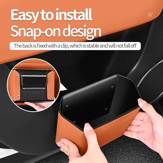 Car Trash Can Storage Pockets - 100% Leak-Proof Organizer,Car Seat Back and Door Hanging Storage,Two Levels Above and Below (orange1)