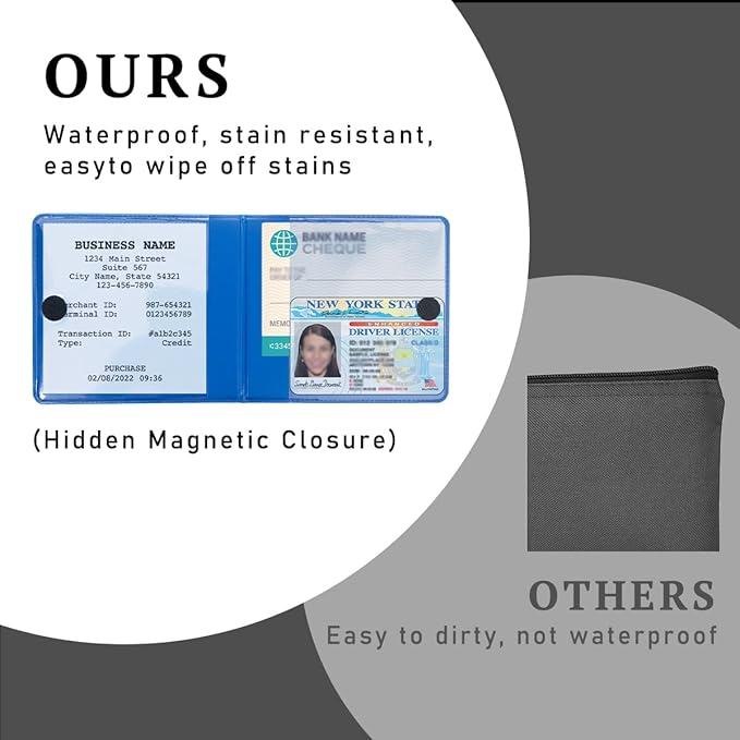 4 PCS Car Registration and Insurance Holder, 10.6''×4.8'' Essential Auto Card Glove Box Organizer with Closure, Vehicle Interior Accessories Perfect for Documents, Cards