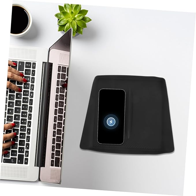 Car Interior -Skid Silicone Charging Pad for Fast Cordless Charging Mat Non- Soft Silicone for Center Console and Convenience