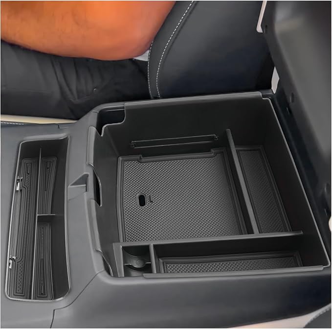 SXCY 2PCS for 2025 2026 Kia Carnival Center Console Organizer for 2025 2026 Kia Carnival Accessories [Front Tray + Armrest Organizer] for 2025 2026 Kia Carnival Console Organizer(Front+Armrest Black)