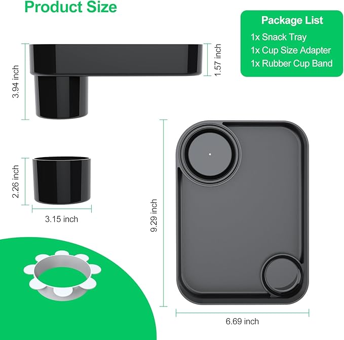 (2 Pack) Car Seat Tray for Kids Travel, Carseat Tray for Food Toddler, Car Seat Table Tray, Car Seat Cup Holder Snack Tray for Graco, Evenflo, Chicco, Rotatable Removable Family Road Trip Essentials