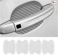 4PCS Carbon Fiber Anti-Scratches Car Door Cup Protector, Non-Marking Auto Door Handle Protective Film, Universal for Most Car Handles (Silver/4PCS)