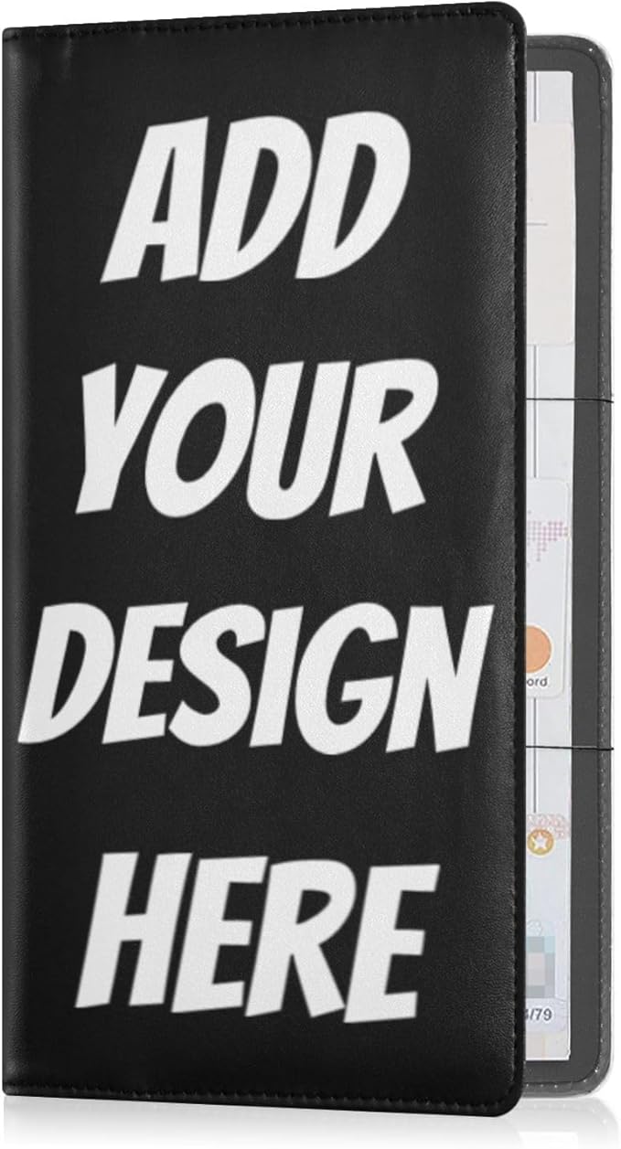 GuoChe Custom Car Registration and Insurance Card Holder Personalized Leather Glove Box Organize Men Women Wallet Accessories Case for Cards, Essential Document Driver License